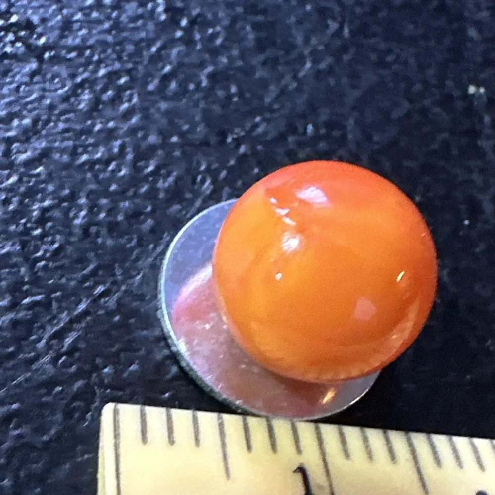 Vintage Glass Marble Orange Cream White‎ Swirl 1/2